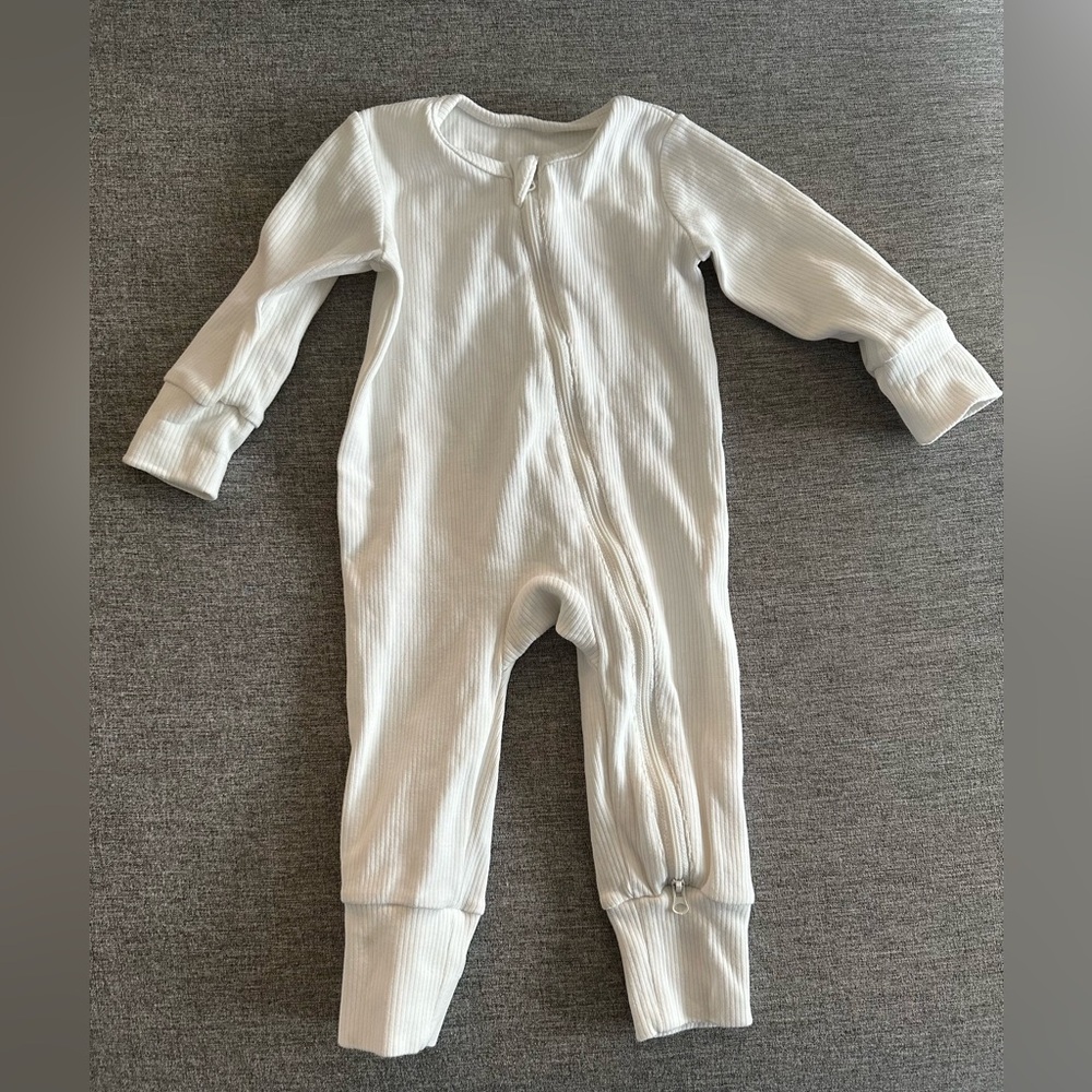 Little Bipsy Ribbed 2-Way Zip Romper - Shell - 6-9 Months